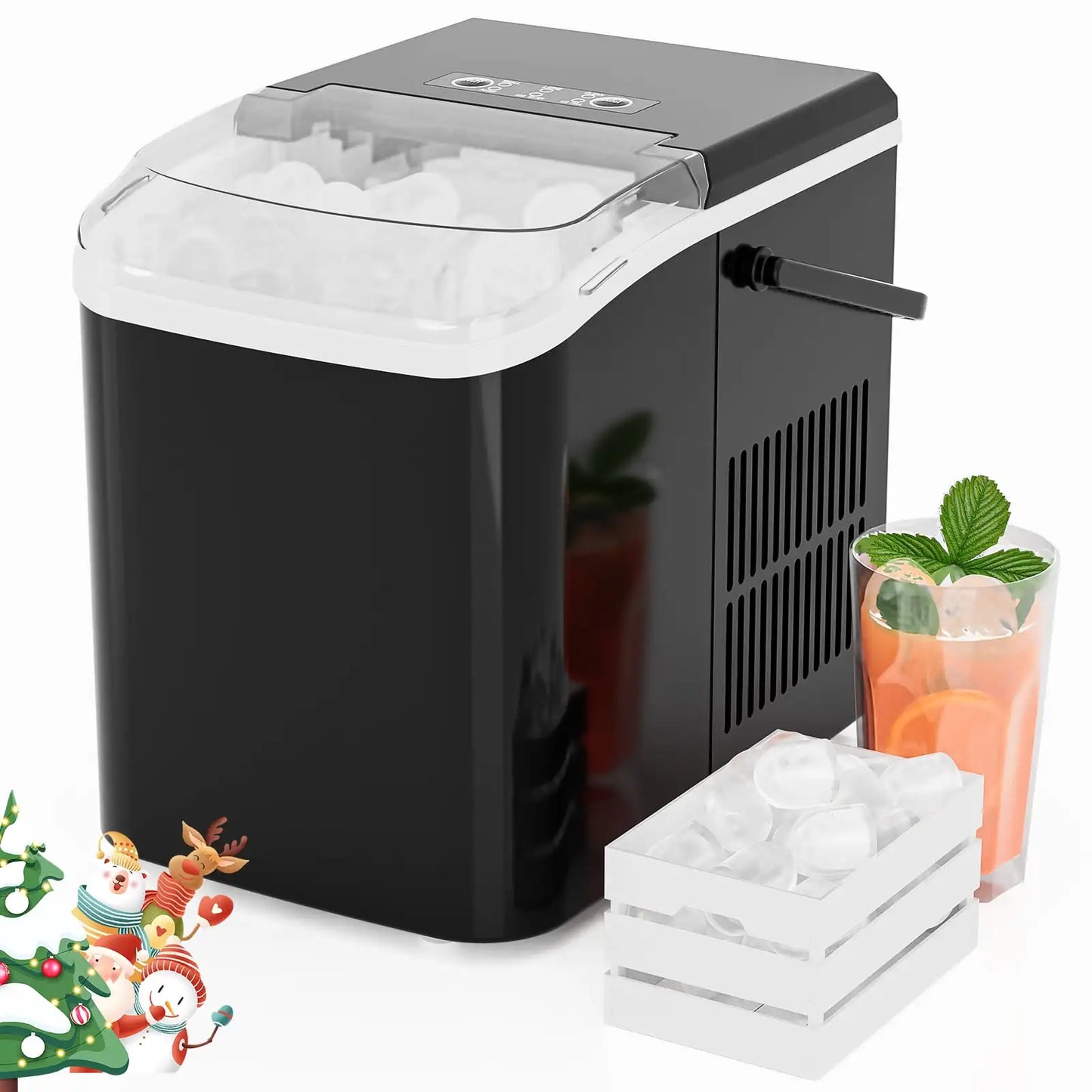 Countertop Ice Maker - Fast, Self-Cleaning, 2 Bullet Sizes