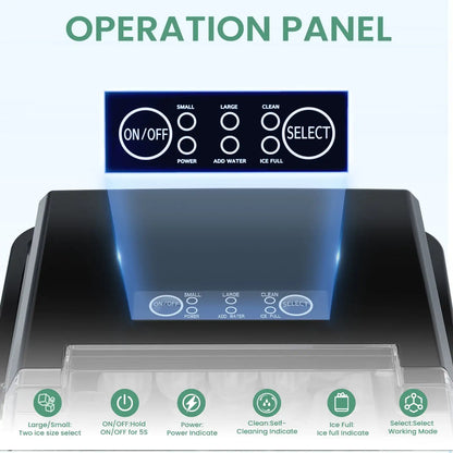 Countertop Ice Maker - Fast, Self-Cleaning, 2 Bullet Sizes